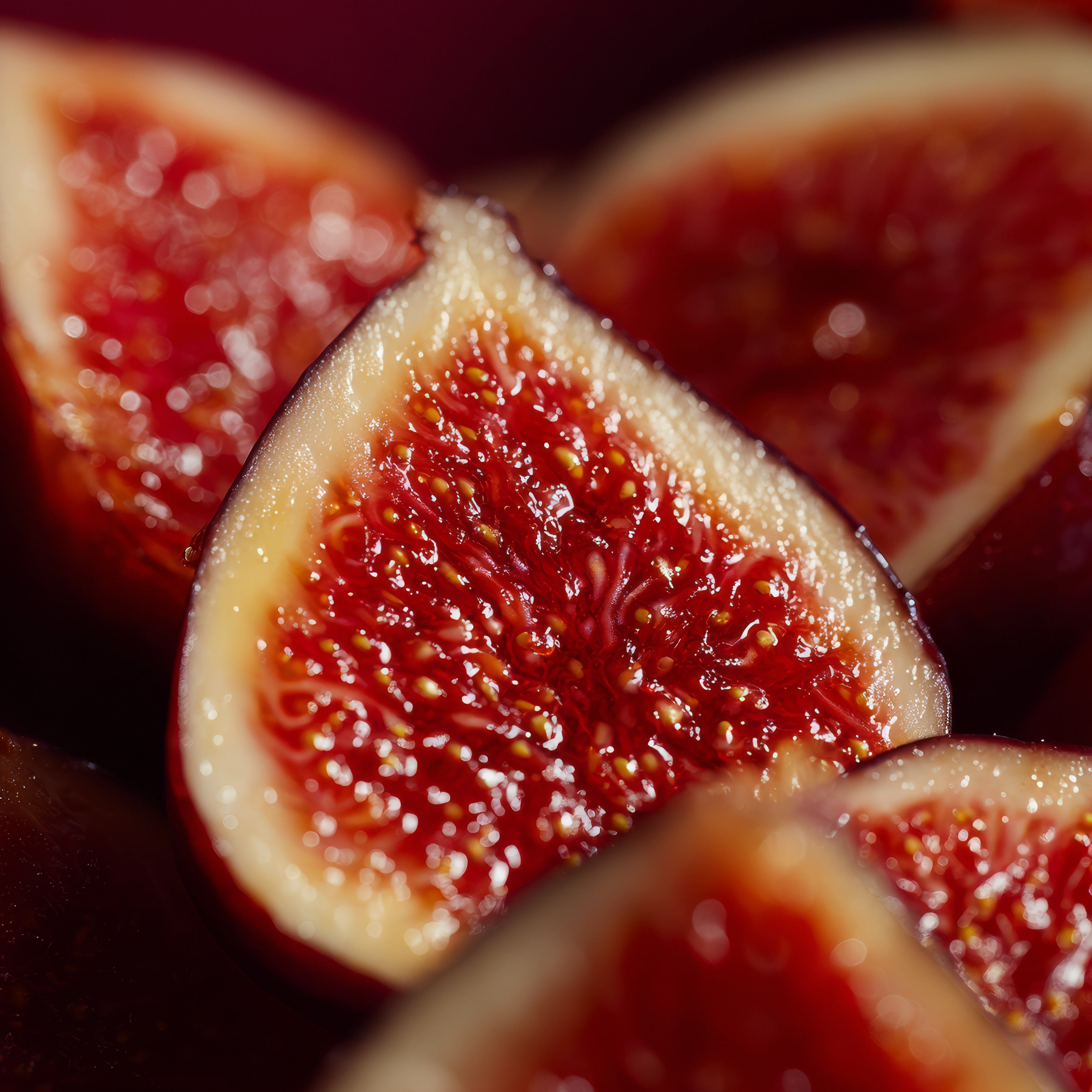 Fresh figs sliced open, a natural source of dietary fiber