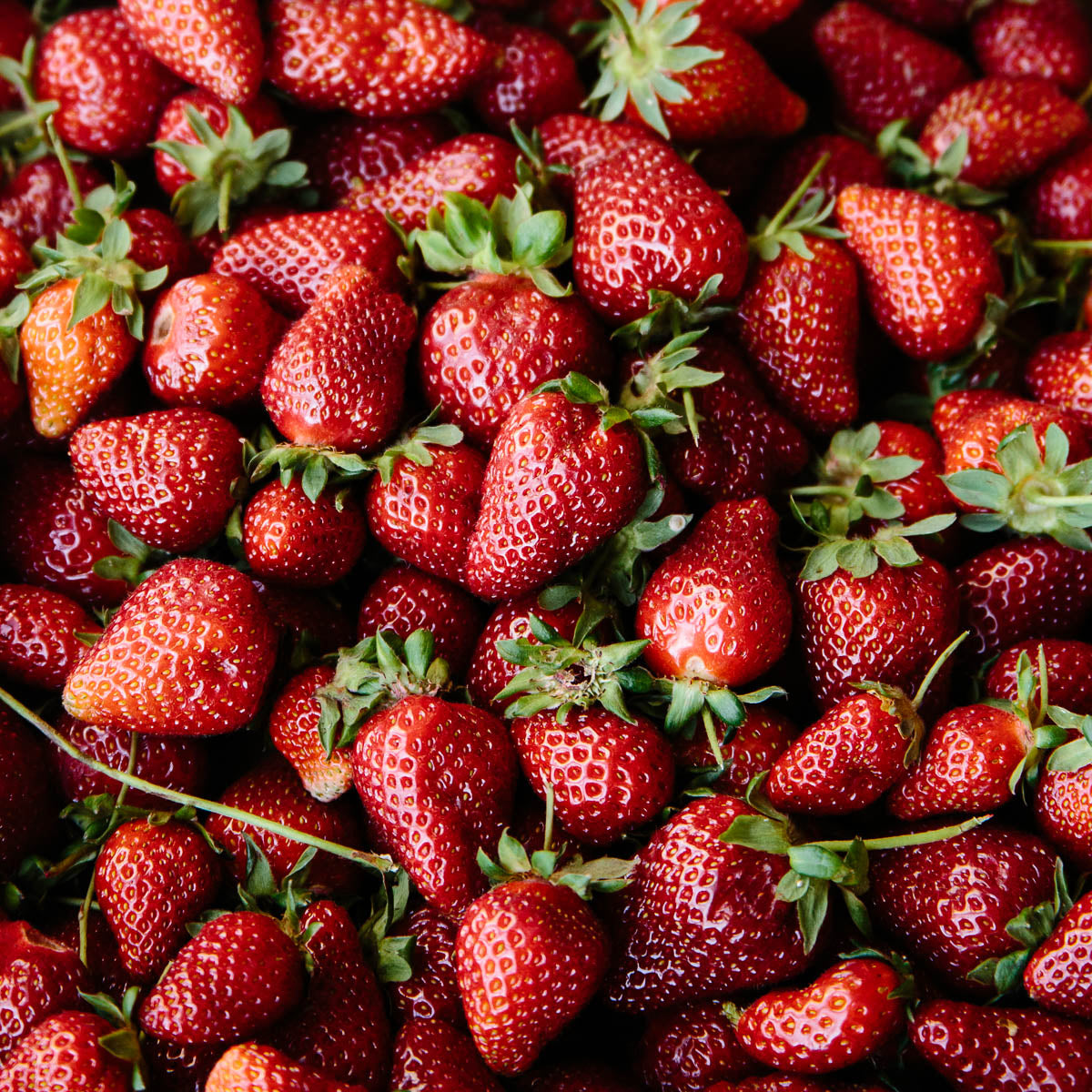 Pile of fresh strawberries