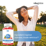 Woman in a park with a bottle of Vitaglobe Zinc Citrate supplement