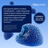 VitaPower Creatine Gummies Blue Raspberry - 4 gummies for a 5g serving
