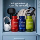 VitaPower Creatine Gummies flavors in a gym locker - Bring the Energy, Own the Recovery