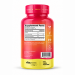 Back of the VitaPower Sugar-Free Creatine Gummies bottle showing the Supplement Facts panel with vegan, gluten-free, non-GMO and no artificial colors icons