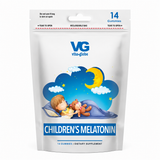 Vita-Globe Children's Melatonin gummies packaging with a child and teddy bear illustration.