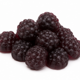 A pile of fresh, dark purple-black blackberries on a clean white background.