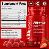 VitaPower Creatine Gummies Strawberry supplement facts