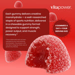 VitaPower Creatine Gummies Strawberry - 4 gummies for a 5g serving