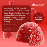 VitaPower Creatine Gummies Strawberry - 4 gummies for a 5g serving