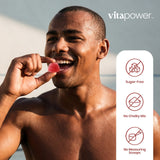 Man eating VitaPower Strawberry Creatine Gummies