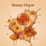 Honey flavored Vitalolli Manuka Soothe lollipop with honeycomb