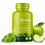 VitaPower Sugar-Free Creatine Monohydrate Gummies, Tart Green Apple, 60 count bottle