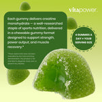 VitaPower Creatine Gummies Tart Green Apple - 4 gummies for a 5g serving