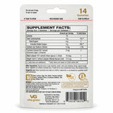 Back of Vita Globe Turmeric pouch with Supplement Facts: turmeric, ginger and black pepper extracts per 2-gummy serving