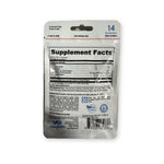 Back of Vita Globe Zinc pouch with Supplement Facts: 30 mg zinc, 2,000 IU vitamin D, 4 mg echinacea per serving