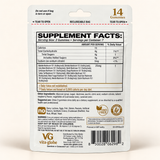 Vita Globe Mushroom Complex Gummies pouch back with Supplement Facts: 25 mg 12-mushroom blend per 2-gummy serving, 10:1 fruiting-body extracts including Lion's Mane, Reishi and Cordyceps