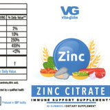 Vita Globe Zinc citrate Supplement Facts