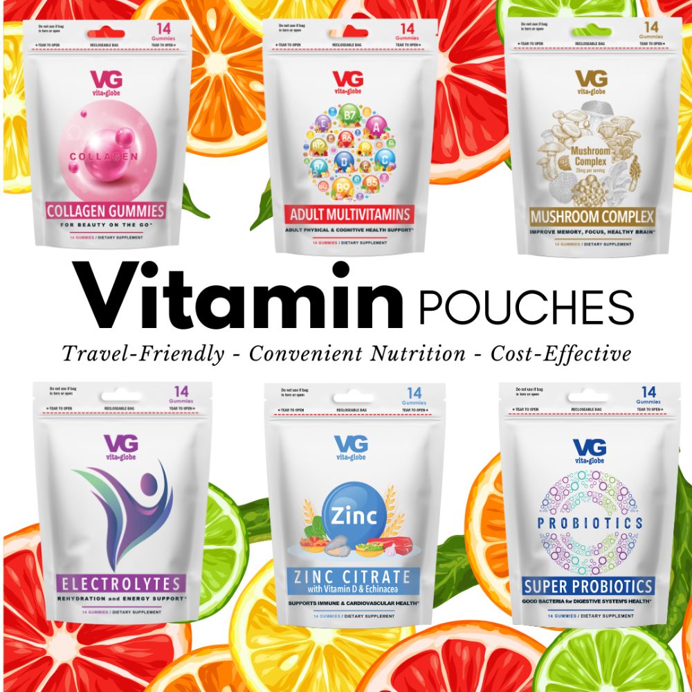Vita Globe Gummy Vitamin Pouches Travel friendly convenient 