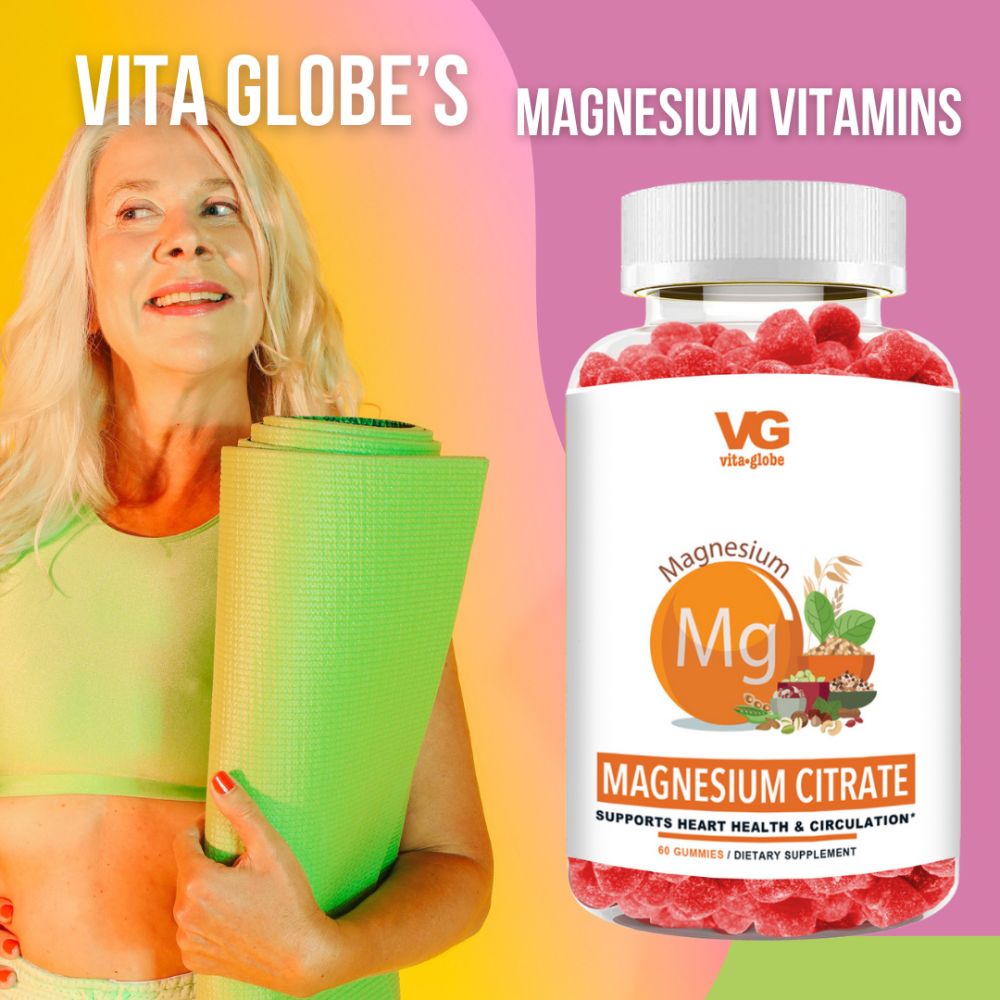 Vita Globe magnesium citrate gummy vitamins supports heart health