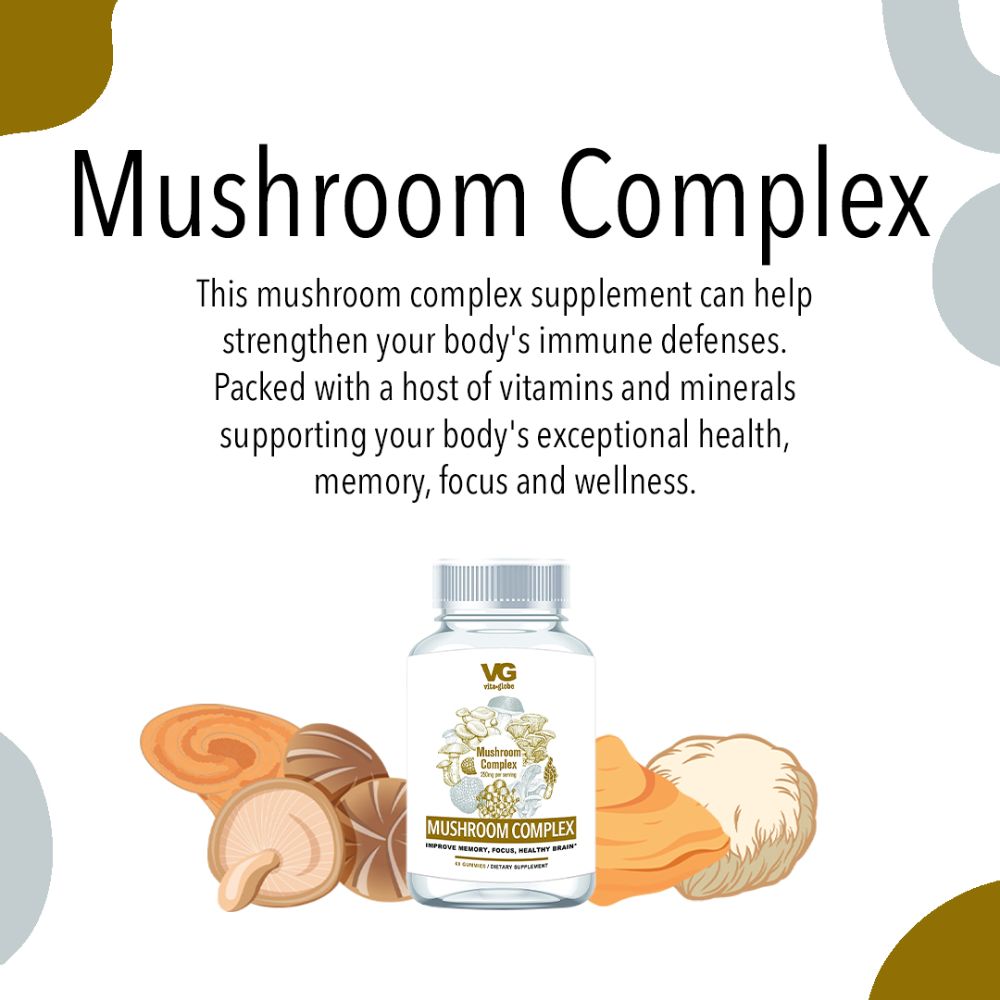 Vita Globe Mushroom Gummy Vitamin Pouches Benefits focus memory and wellness