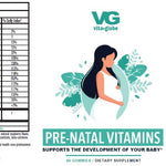 Vita globe Pre-natal fish oil gummy vitamins supplement facts