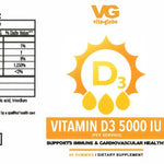 Vita Globe Vitamins D3 Supplement Facts