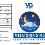 Vita Globe 5mg Melatonin Gummy Vitamins supplement facts