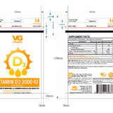Vita Globe Vitamins D3 2000 IU gummy pouches supplement facts