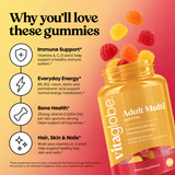 Why you'll love Vita Globe Adult Multi gummies: immune support, everyday energy, bone health, hair, skin and nails