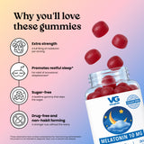 Why you'll love Vita Globe Melatonin 10mg gummies: extra strength, promotes restful sleep, sugar-free, drug-free and non-habit forming