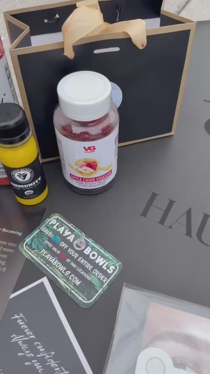 Vita Globe Apple Cider Vinegar Gummies in a Haus of Pilates gift bag at a wellness event
