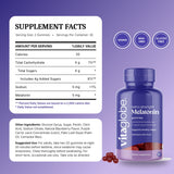 Vita Globe Melatonin Gummies Supplement Facts: 5 mg melatonin per 2-gummy serving, 30 servings; vegan, non-GMO, gluten-free