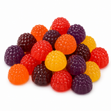 Close-up of Vita Globe Vitamin D3 gummies in assorted fruit colors