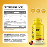Vita Globe Vitamin D3 Gummies Supplement Facts: 50 mcg (2,000 IU) vitamin D per 2-gummy serving, 30 servings; vegetarian, non-GMO, gluten-free