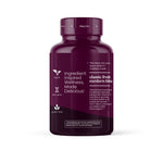 Vita Globe Elderberry Gummies bottle side view - vegan, non-GMO, gluten-free, classic fruit. modern bite.