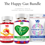 Vita Globe Happy Gut Bundle: Apple Cider Vinegar, FOS Inulin Fiber, and Super Probiotics gummies