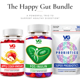 Vita Globe Happy Gut Bundle: Apple Cider Vinegar, FOS Inulin Fiber, and Super Probiotics gummies