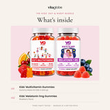 What's inside the Vita Globe Kids' Day & Night Bundle: Kids' Multivitamin (ages 4+) and Kids' Melatonin 1mg gummies