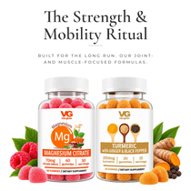 Vita Globe Strength & Mobility Ritual: Magnesium Citrate and Turmeric with Ginger & Black Pepper gummies