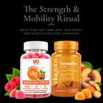 Vita Globe Strength & Mobility Ritual: Magnesium Citrate gummies and new Turmeric+ gummies with ginger root and black pepper