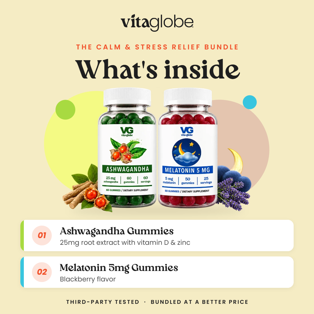 What's inside Vita Globe The Calm & Stress Relief Bundle