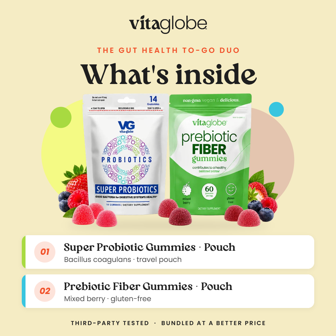 What's inside Vita Globe The Gut Health To-Go Duo