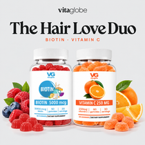 Vita Globe The Hair Love Duo with Biotin 5000mcg and Vitamin C 250mg gummies