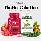 The Her Calm Duo: Vita Globe Her PMS and Ashwagandha gummies