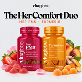 The Her Comfort Duo: Vita Globe Her PMS and Turmeric gummies