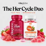 Vita Globe The Her Cycle Duo with Her PMS Gummies and Magnesium Citrate gummies