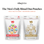 Vita Globe The Men's Daily Ritual Duo Pouches: Adult Multivitamin and Mushroom Complex gummy pouches