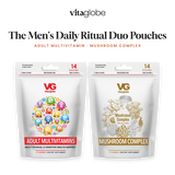 Vita Globe The Men's Daily Ritual Duo Pouches: Adult Multivitamin and Mushroom Complex gummy pouches