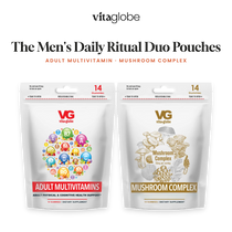 Vita Globe The Men's Daily Ritual Duo Pouches: Adult Multivitamin and Mushroom Complex gummy pouches