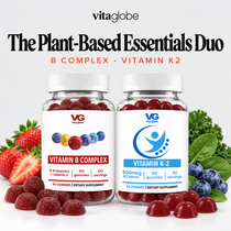 Vita Globe The Plant-Based Essentials Duo with Vitamin B Complex and Vitamin K2 gummies
