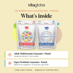 What's inside Vita Globe The Women's Daily Balance Duo Pouches