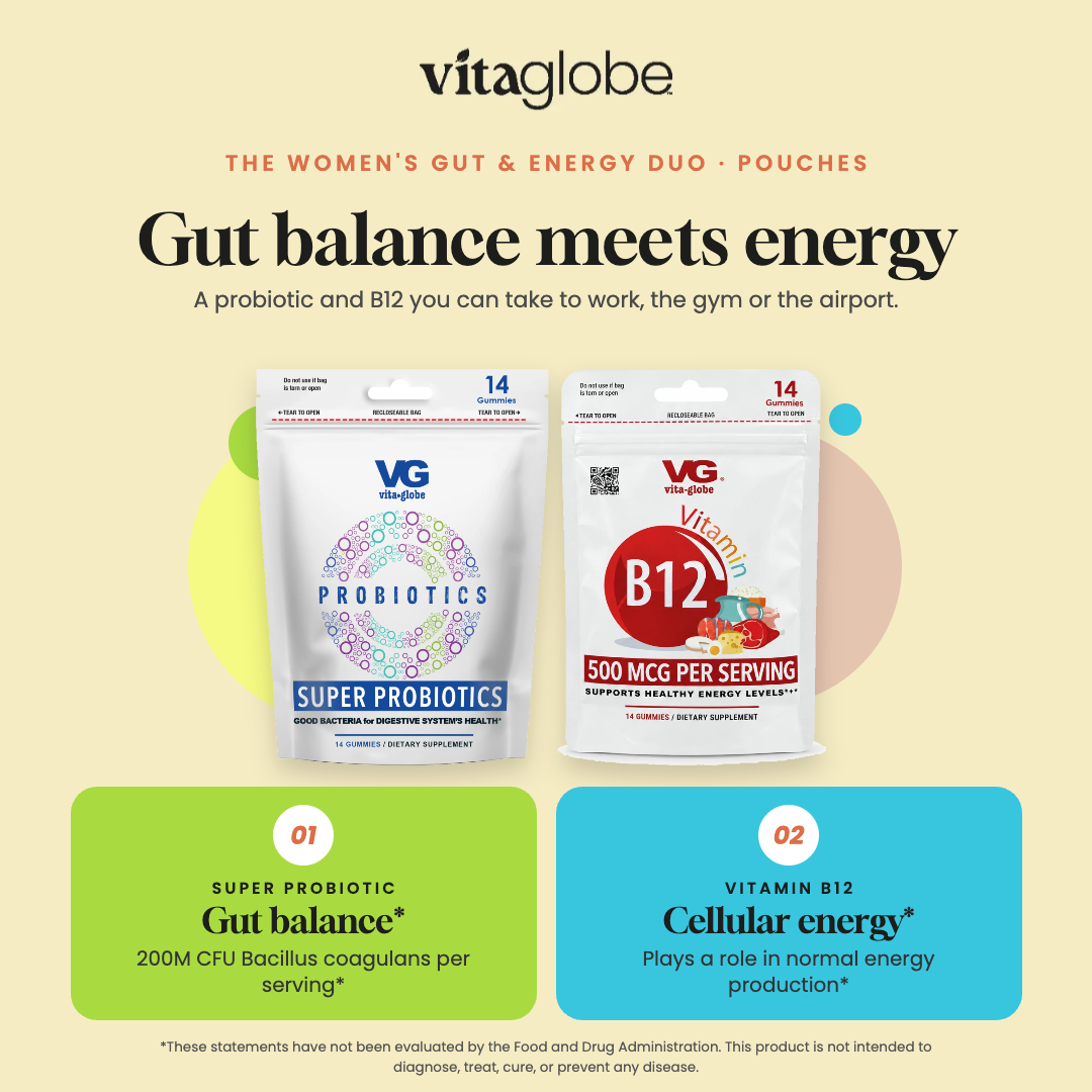Vita Globe The Women's Gut & Energy Duo Pouches: why these formulas work together